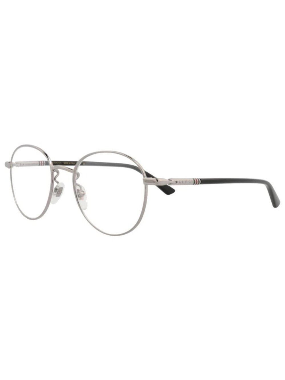 New Gucci Women's Eyeglasses Round Oval Metal Frame Mens Ruthenium Black